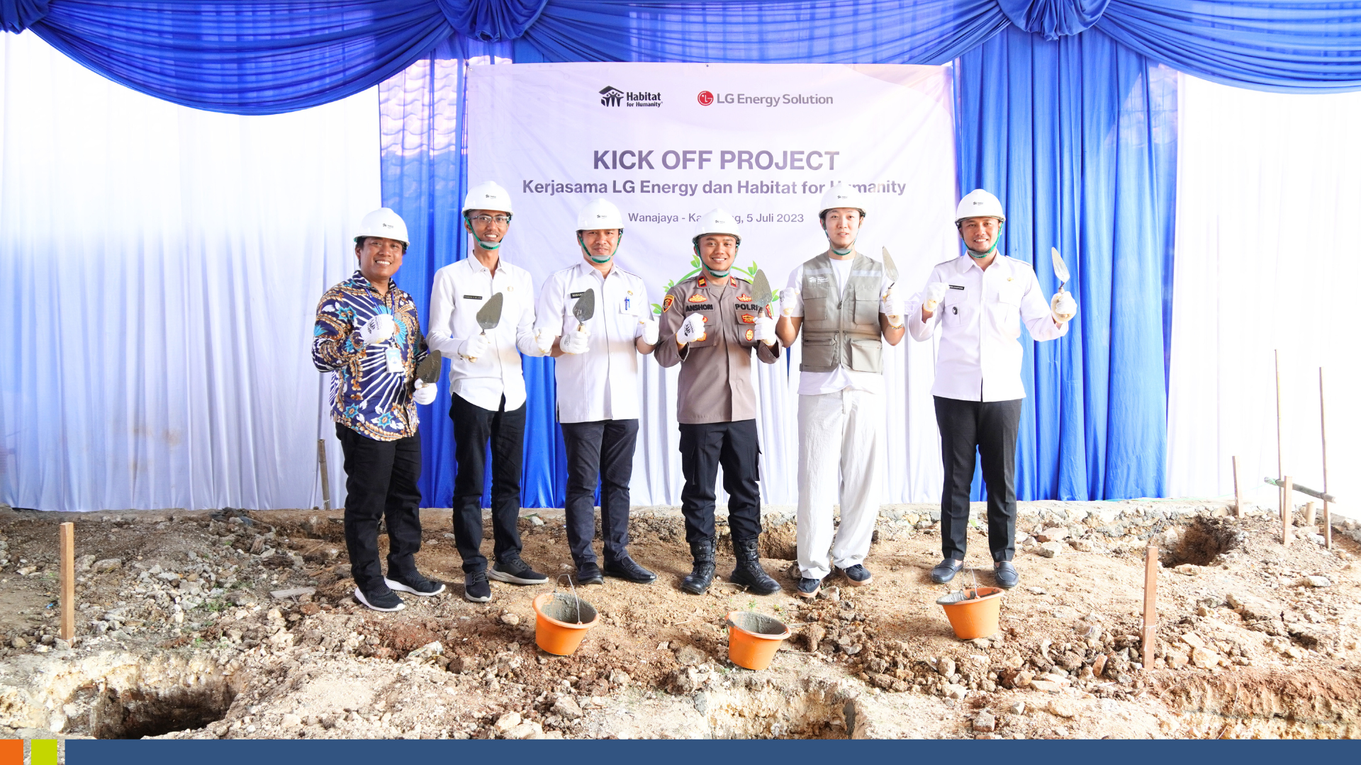 LG Groundbreaking Ceremony: 6 Houses to be Built in Wanajaya Village, Karawang.